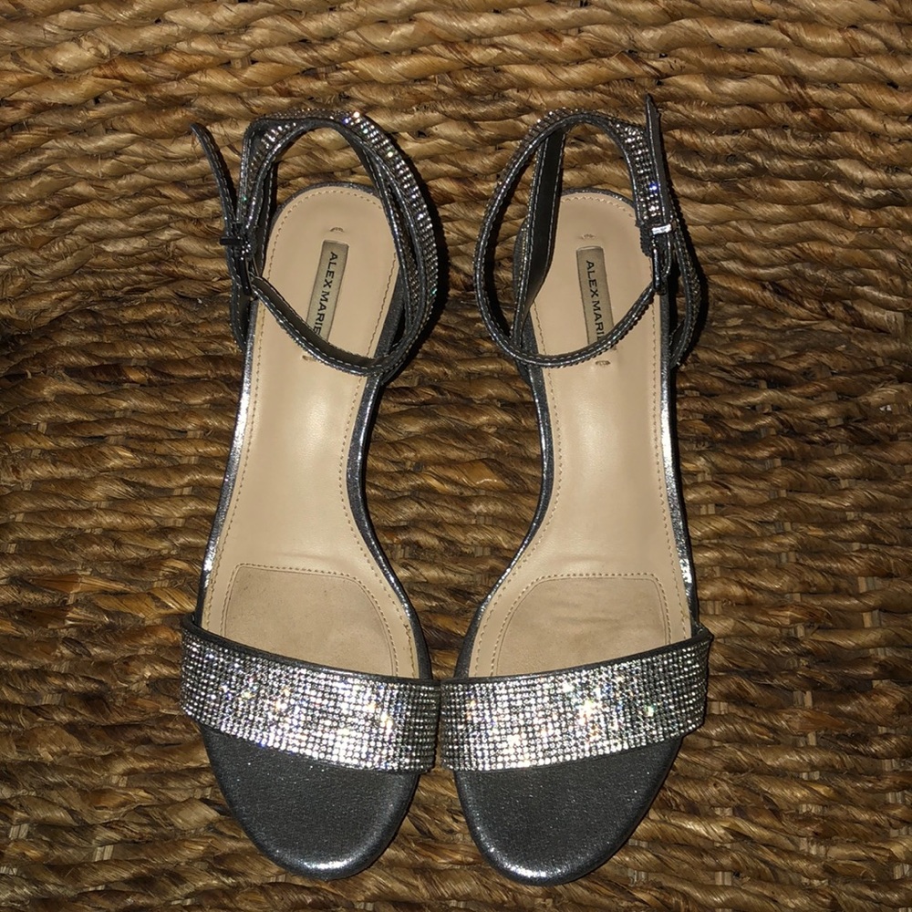 Gray Rhinestone heels